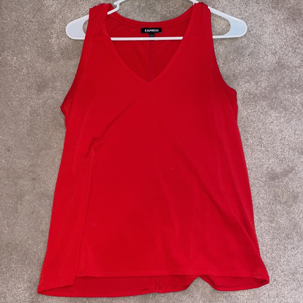 Red v neck tank top
